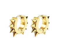 Men Women Rivets Hoop Earrings Stainless Steel Spikes Awl Piercing Taper Huggie Hinged Earrings Set