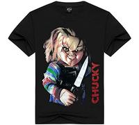 Men Women Seed of Chucky T Shirt Men's Cotton Horrible Chucky Tshirts Black Tops Tees Funny T Shirt Men T Shirts Black XL