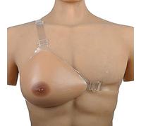 Men Women Silicone Breast Forms Prosthesis Mastectomy Fake Boobs Bra Enhancer Inserts, One-Strap Enhancers Chest Padding Push up Gather for Bikini Sport Bra (Color : Brown, Size : XXS)