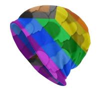 Men Women Slouch Hollow Beanie LGBTQ Rainbow Flag Sleep Caps Stylish Classics Basic Beanie Classic New Slouchy Beanie for Summer Biking Dog Walking