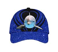 Men Women Snapback Cap Dolphin Bling Bling Style Peaked Cap Casual Trucker Hat Vintage Duck Tongue Cap for Fishing Hip Hop Outdoor