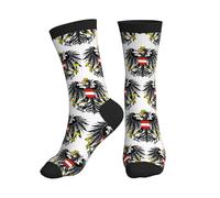 Men Women Socks Coat Of Arms Of Austria Flag Ladies Socks Moisture Wicking Comfortable Sport Sock, For Trekking, Walking, Baseball, 40cm