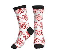 Men Women Socks Occult Sigil Of Lucifer Satanic Boot Socks Unisex Breathable Sport Sock, For Basketball, Trekking, Hiking, 40cm
