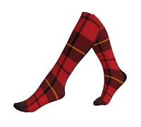 Men Women Socks Wallace Clan Red Tartan Boot Socks Soft Compression Socks Women And Men Hard Wearing Athletic Socks, For Outdoor, Hiking, Walking, 50cm