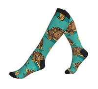 Men Women Socks Wise Tortoise Printed Ladies Socks Moisture Wicking Breathable Men'S Dress Sock, For Casual Wear, Outdoor, Walking, 50cm