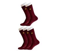 Men & Women SoloPolo Red Socks, 5 Pack- Smart Plain Men & Women Rich Cotton Socks (UK, Numeric, 6, 11, Regular, Regular, 5, Red)