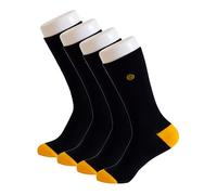 Men & Women SoloPolo Socks, 4 Pairs- Smart Heel & Toe Style, Yellow Colour, Men & Women Rich Cotton Sock (UK, Numeric, 6, 11, Regular, Regular, 4, Yellow)