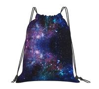Men Women Space Galaxy Unisex Drawstring Backpack Foldable Swimming Bag Adjustable String Backpack For Hiking Travel Yoga