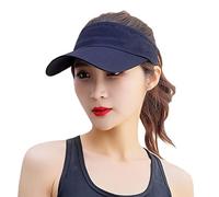 Men Women Sports Sun Visor Hat Mesh Quick Dry Tennis Golf Ponytail Baseball Cap Pool Beach Wide Brim Sun Protection Hat Adjustable Breathable Ultralight Summer Cap for Travel Cycling Camping Fishing