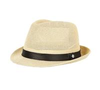 Men Women Straw Fedora Hat Unisex Adults Summer Breathable Trilby Panama Jazz Cap Short Brim Vintage Classic Holiday Beach Sun Hat for Traveling Hiking Beige