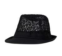 Men Women Summer Panama Hats Elegant Mesh Hollowed Out Jazz Hat Unisex Breathable Sun Protection Tea Party Vacation Fedora Hats Black