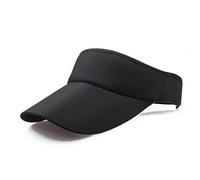 Men Women Sun Sports Visor Hat Cap Big Brim Empty Top Adjustable Baseball Cap(Black)