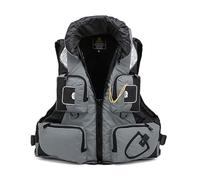 Men Women Swim Vest Adjustable Fit High Buoyancy Portable Lightweight Design with Multi-Pocket Fishing Bag for Swimming Kayaking Paddleboarding Water Sports Lake River Use(GRAY,XL)