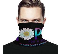 Men Women Tube Scarf Thyroid Cancer Awareness Flower Bandana Multifunctional Neck Gaiter Windproof Headwear For Volleyball Football Camping