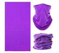 Men Women Unisex Seamless Headband Bandana Snood Face Cover Mask Multifunctional Tube Neck Gaiter Warmer Balaclava Plain Colour Gym Sports Cycling Yoga Head Hair Band Wrap (Purple)