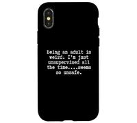 men women unsupervised funny because adulting is hard Case for iPhone X/XS