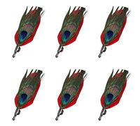 Men Women Vintage Peacock Feather Brooch Pins Wedding Suit Corsage Lapel Pin Brooch, 6pcs