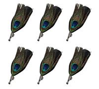 Men Women Vintage Peacock Feather Brooch Pins Wedding Suit Corsage Lapel Pin Brooch, 6pcs