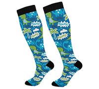 Men Women Walking Socks Blue Dino Hiking Socks Lightweight Wicking Socks Cozy Running Socks For Trekking Hiking Trainer