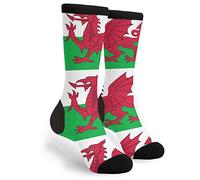 Men Women Walking Socks Welsh Dragon Flag Funky Socks Comfortable Hiking Socks Casual Crew Socks For Walking Hiking Cycling