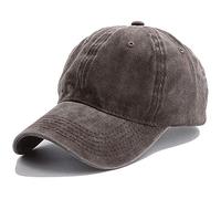 Men Women Washed Distressed Baseball Caps Adjustable Original Classic Low Profile Cotton Dad Hats Unisex Everyday Golf Tennis Plain Cap Brown