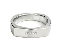 Men Women Wedding Rings For Him and Her White Gold/Platinum | 1PC Geometric Promise Bands Ring for Couples with Moissanite