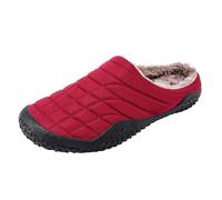 Men Women Winter Large Size Oversized Plain Thick Warm Cotton Slippers Indoor Outdoor Non-Slip Soft Inner Layer Home Shoes Fitness Shoes, red, 8 UK