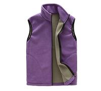 Men/Women Winter Warm Vest Fleece Lined Softshell Bodywarmer Waistcoat Gillet Comfortable Sleeveless Jacket with Pockets Women Purple XL