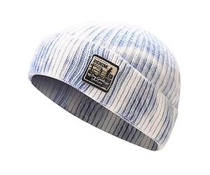 Men Women Wool Knit Docker Skull Cap Beanie Cuffed Brimless Hats Wild Warm Rolled Winter Hat with Adjustable (Blue)