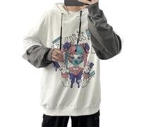 Men Women Y2K Anime Hoodie Harajuku Emo Grunge Gothic Alt Japanese Dark Academia Punk Kawaii Aesthetic Fake Two-Piece