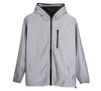 Men Women's Reflective Coat Hooded Windbreaker Fashion Runing Pocket Jacket Windproof and Waterproof Cycling and Running Outdoor Luminous Sporting Coat Hooded Fluorescent Clothing