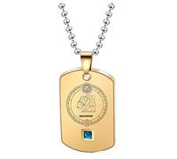 Men Womens Stainless Steel Delicate Dog Tags Zodiac Constellation Pendant Necklace Astrology Horoscope Zodiac Sign