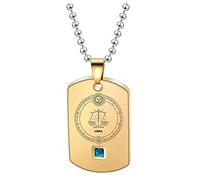 Men Womens Stainless Steel Delicate Dog Tags Zodiac Constellation Pendant Necklace Astrology Horoscope Zodiac Sign