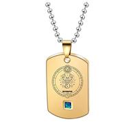 Men Womens Stainless Steel Delicate Dog Tags Zodiac Constellation Pendant Necklace Astrology Horoscope Zodiac Sign