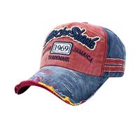 Men Women's Unisex Vintage Baseball Cap Adjustable Denim Distressed Trucker Hat Ball Stretcher for Men