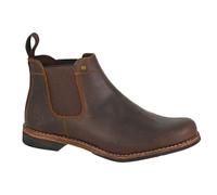Men WOODLAND Brown Crazy Horse Leather Gusset Chelsea Boot Rubber Sole