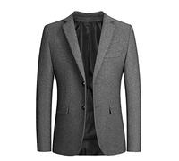 Men Woolen Winter Jacket Mens Wool Blazer Jacket Single-Breasted Suit Jackets Tweed Formal Sports Jackets Vintage Herringbone Small Suit Coat British Wool Blend Windbreaker Tailored Fit Blazers