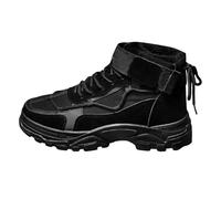 Men Work Boots Labour Insurance Shoes Comfortable High Top Shoes Breathable Hiking Boot Platform Sneakers Outdoor Athletic Shoe Anti Slip Safety Shoe Running Sneaker Extra Wide Fit Trainers Black