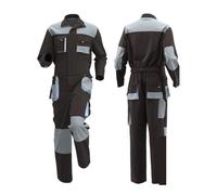 Men Working Coveralls Coveralls Men Multi Pockets Functional Working Clothes Man Workshop Uniforms Suit(Brown grey,175)