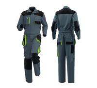 Men Working Coveralls Coveralls Men Multi Pockets Functional Working Clothes Man Workshop Uniforms Suit(Green grey,160)