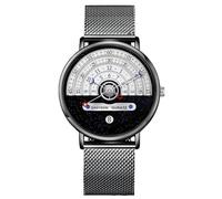 Men Wristwatch Men's Metal Strap Quartz Waterproof Clear Print Legible High Accuracy Movement Date Display Silver A