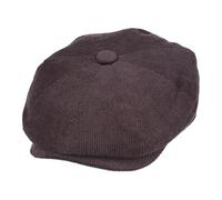 Menâ€™s Brown Cotton Corduroy Newsboy Cap 8 Panel Peak Baker boy Flat Hat [WN2163BRN-BROWN-S]