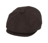Menâ€™s Tweed Wool Blend Newsboy Flat Cap Heritage 1920s Gatsby 8 Panel Peak Hat [WN1242-BROWN-L]