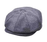 Menâ€™s Tweed Wool Blend Newsboy Flat Cap Heritage 1920s Gatsby 8 Panel Peak Hat [WN1242CHR-CHARCOAL-L]