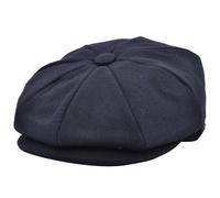 Menâ€™s Tweed Wool Blend Newsboy Flat Cap Heritage 1920s Gatsby 8 Panel Peak Hat [WN1242NVY-NAVY-M]