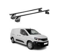 Menabo Cross Bars - Compatible with Peugeot Partner III 2018 to 2023 - Roof Rails for Car - Steel Roof Rack Piece 2X - Load Capacity 75 kg