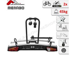 Menabo Merak Rapid Towbar Bike Rack for 2 bikes 7/13 pin Tilting Theft protect