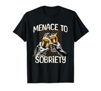 Menace To Sobriety Funny Drinking Pun Alcohol T-Shirt