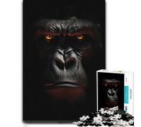 Menacing Gorillas Gaze Themed Jigsaw Puzzle for Adults, 500 PCS