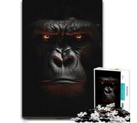 Menacing Gorillas Gaze Wooden Jigsaw Puzzle for Adults, 1000 PCS